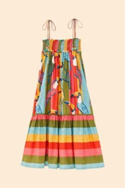 Farm Rio Wonderful Toucans Organic Cotton Midi Dress -Colorful Wear Store 306145 06
