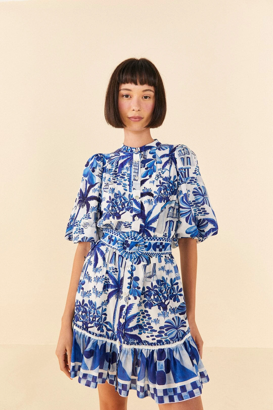 Farm Rio Sweet Rio Puff Sleeve Mini Dress 1 Farm Rio Sweet Rio Puff Sleeve Mini Dress