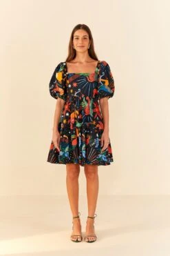 Farm Rio Zodiac Organic Cotton Mini Dress -Colorful Wear Store 306150 04