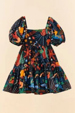 Farm Rio Zodiac Organic Cotton Mini Dress -Colorful Wear Store 306150 06