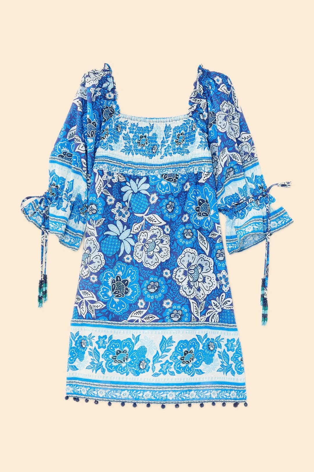Farm Rio Blue Full Of Flowers Mini Dress 5 Farm Rio Blue Full Of Flowers Mini Dress - Image 5