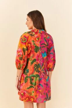 Farm Rio Mixed Warm Prints Organic Cotton Mini Dress -Colorful Wear Store 306155 04