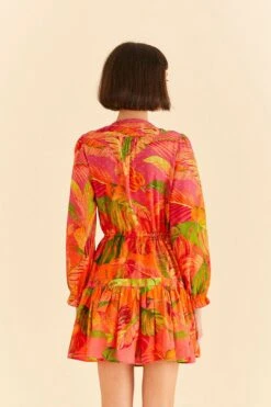 Farm Rio Orange Ombre Forest Mini Dress -Colorful Wear Store 306156 04