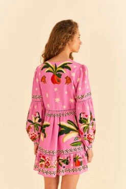 Farm Rio Pink Leopard Forest Mini Dress -Colorful Wear Store 306160 04