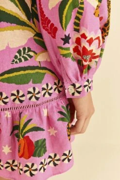 Farm Rio Pink Leopard Forest Mini Dress -Colorful Wear Store 306160 05