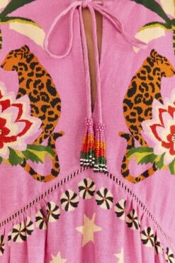 Farm Rio Pink Leopard Forest Mini Dress -Colorful Wear Store 306160 06