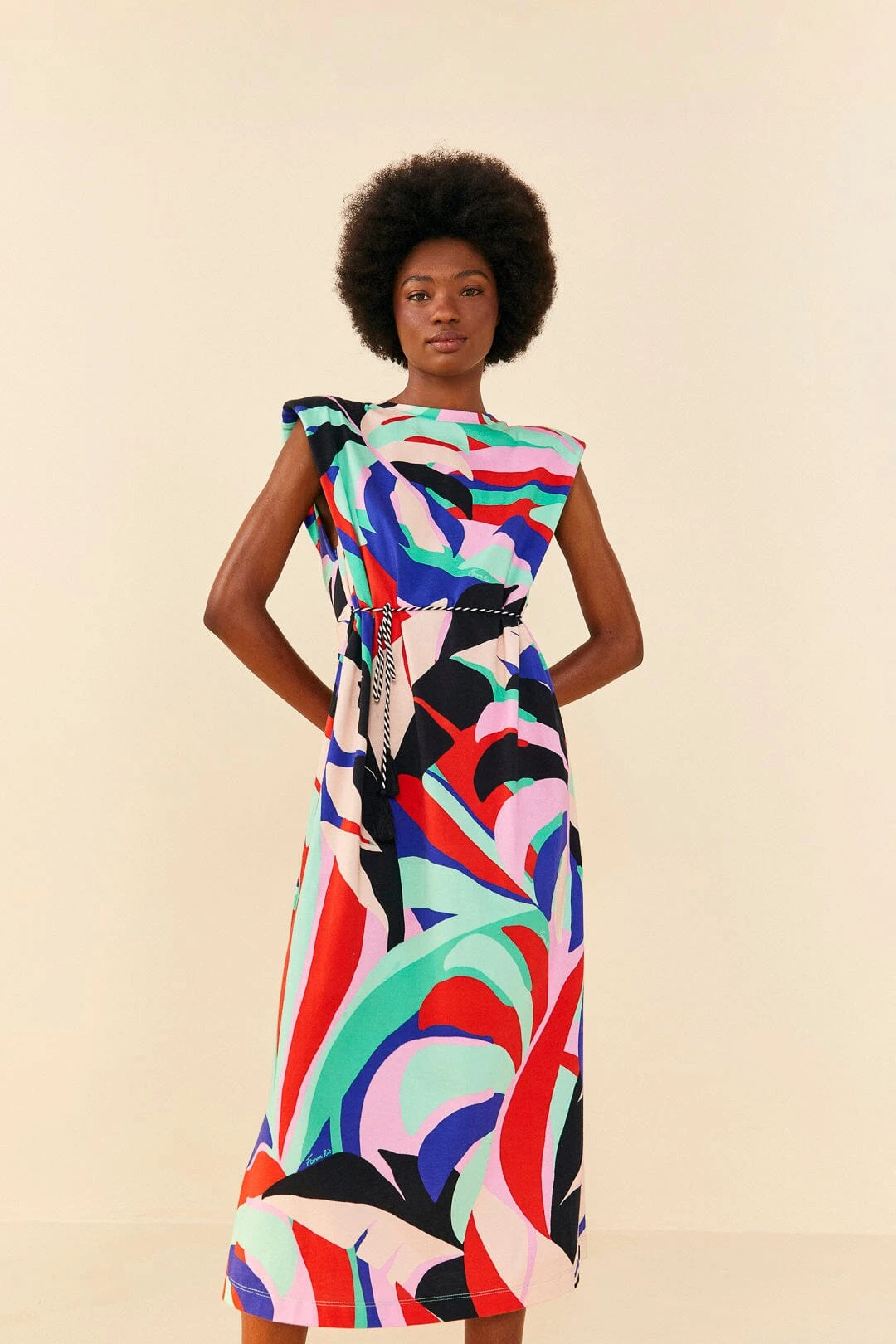 Farm Rio Colorful Monstera Organic Cotton T-Shirt Dress 2 Farm Rio Colorful Monstera Organic Cotton T-Shirt Dress - Image 2