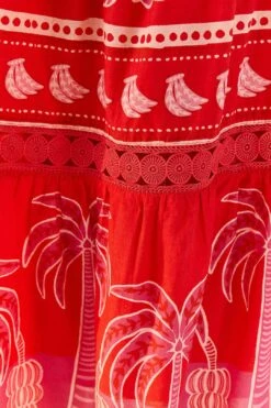 Farm Rio Red Summer Sunrise Midi Dress -Colorful Wear Store 306178 05