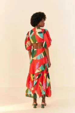 Farm Rio Red Heliconia Midi Dress 9 Farm Rio Red Heliconia Midi Dress -Colorful Wear Store 306185 03