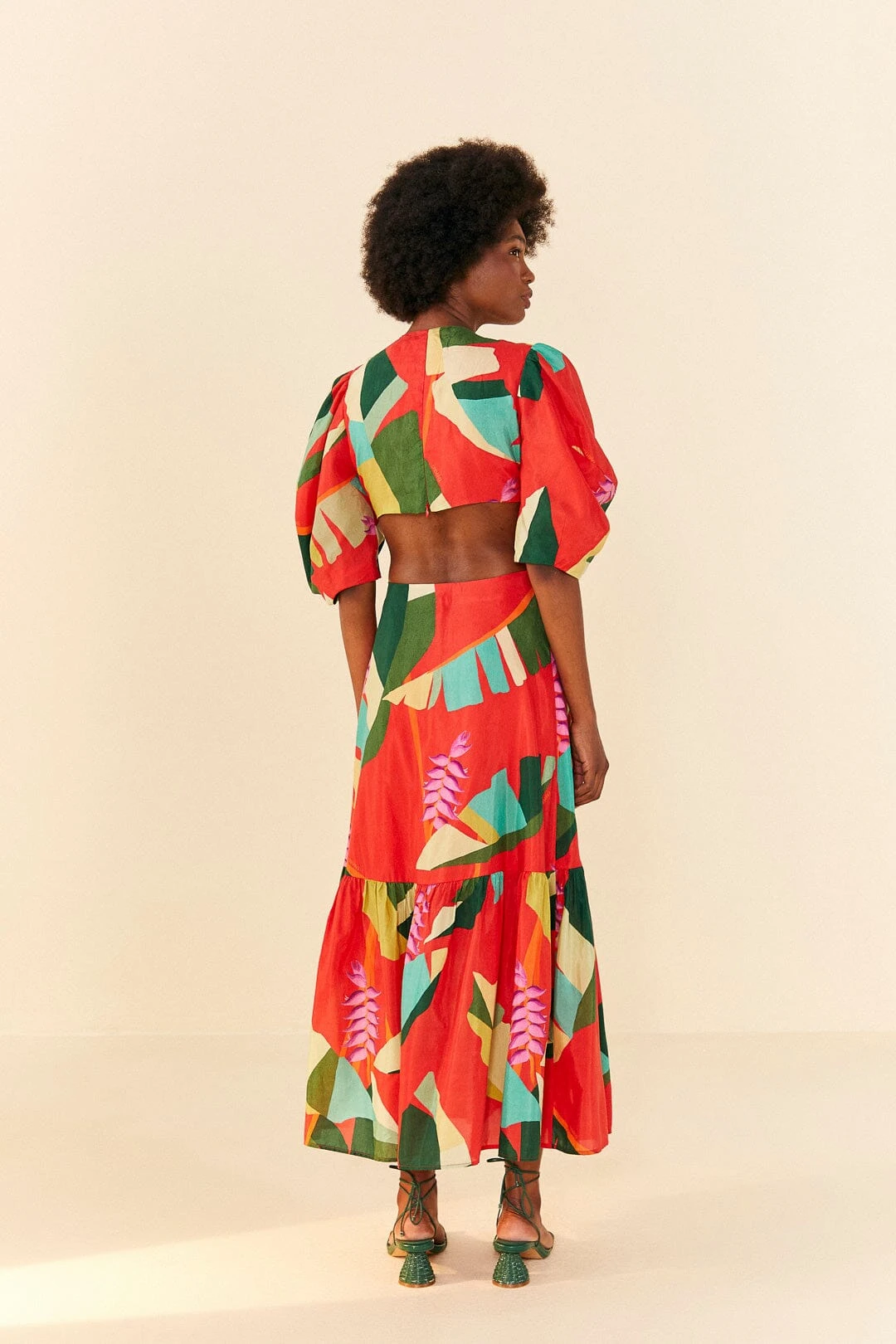 Farm Rio Red Heliconia Midi Dress 4 Farm Rio Red Heliconia Midi Dress - Image 4