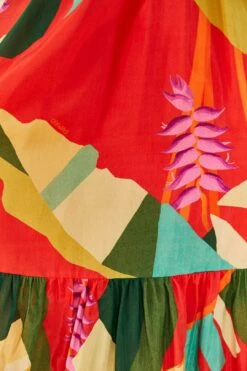 Farm Rio Red Heliconia Midi Dress 10 Farm Rio Red Heliconia Midi Dress -Colorful Wear Store 306185 05