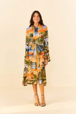 Farm Rio Carioca Lenzing™ Ecovero™ Viscose Midi Dress -Colorful Wear Store 306194 04