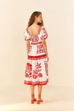 Farm Rio Off-White Rio Tiles Midi Dress -Colorful Wear Store 306206 03