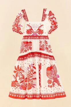 Farm Rio Off-White Rio Tiles Midi Dress -Colorful Wear Store 306206 05