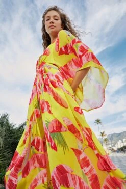 Farm Rio Lime Sweet Jungle Kaftan Dress 8 Farm Rio Lime Sweet Jungle Kaftan Dress -Colorful Wear Store 306209 03