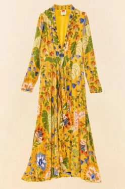 Farm Rio Yellow Summer Garden Maxi Dress -Colorful Wear Store 306212 05
