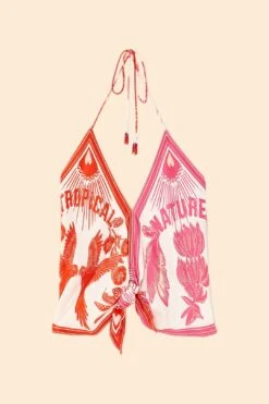 Farm Rio Tropical Dream Lenzing™ Ecovero™ Viscose Halter Blouse -Colorful Wear Store 306222 05