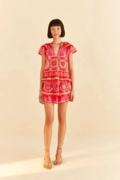 Farm Rio Red Summer Sunrise Blouse -Colorful Wear Store 306223 03