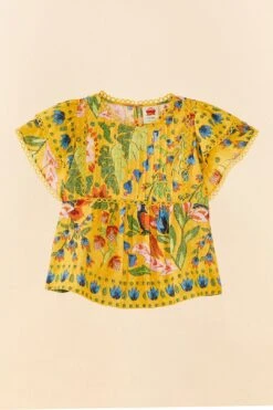 Farm Rio Yellow Summer Garden Blouse -Colorful Wear Store 306228 06