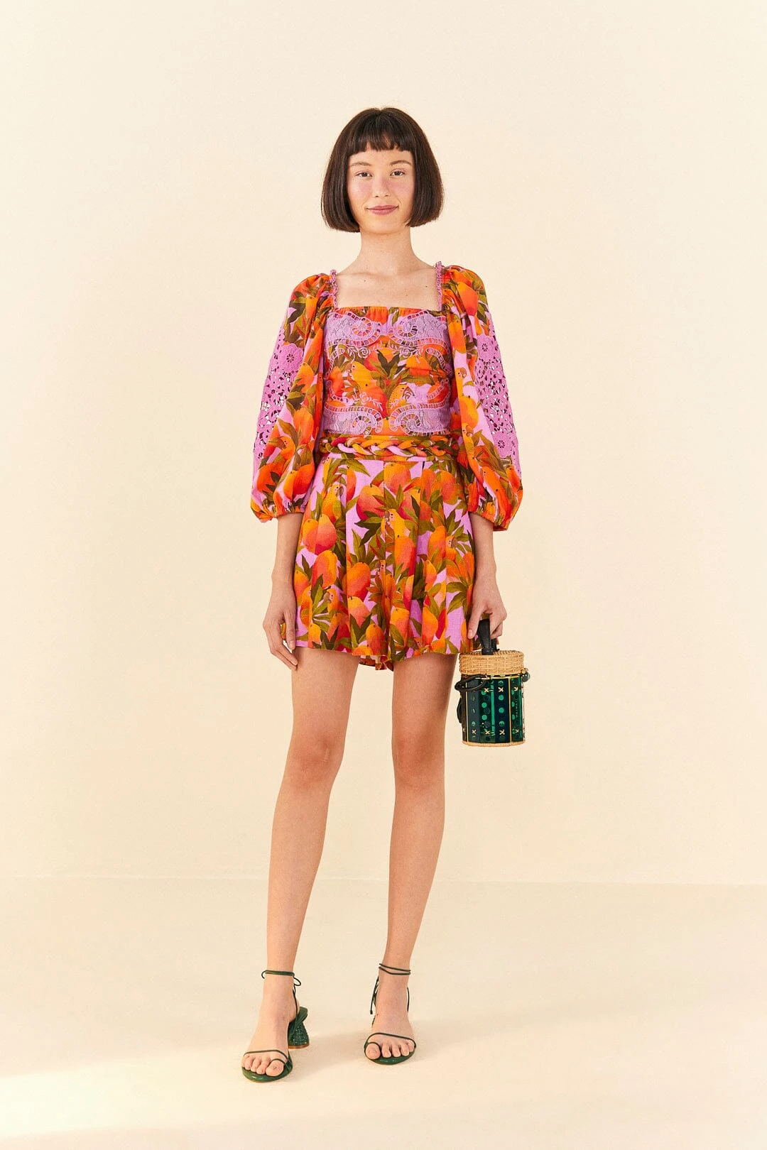 Farm Rio Lilac Mango Macaws Blouse 2 Farm Rio Lilac Mango Macaws Blouse - Image 2