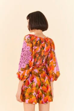 Farm Rio Lilac Mango Macaws Blouse 9 Farm Rio Lilac Mango Macaws Blouse -Colorful Wear Store 306230 04