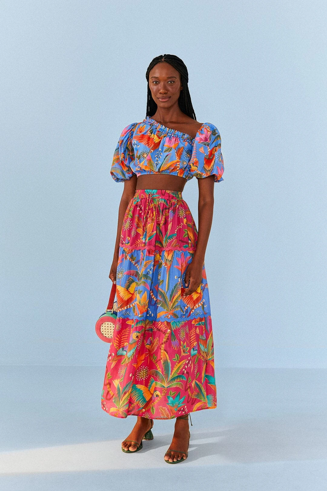 Farm Rio Blue Macaw Party Blouse 2 Farm Rio Blue Macaw Party Blouse - Image 2