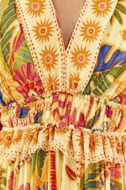 Farm Rio Yellow Rio Tapestry Maxi Dress -Colorful Wear Store 306240 05