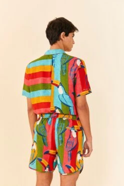 Farm Rio Wonderful Toucans Unisex Shorts -Colorful Wear Store 306244 07
