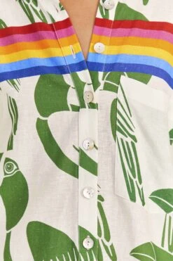 Farm Rio Off-White Rainbow Toucans Romper -Colorful Wear Store 306251 05