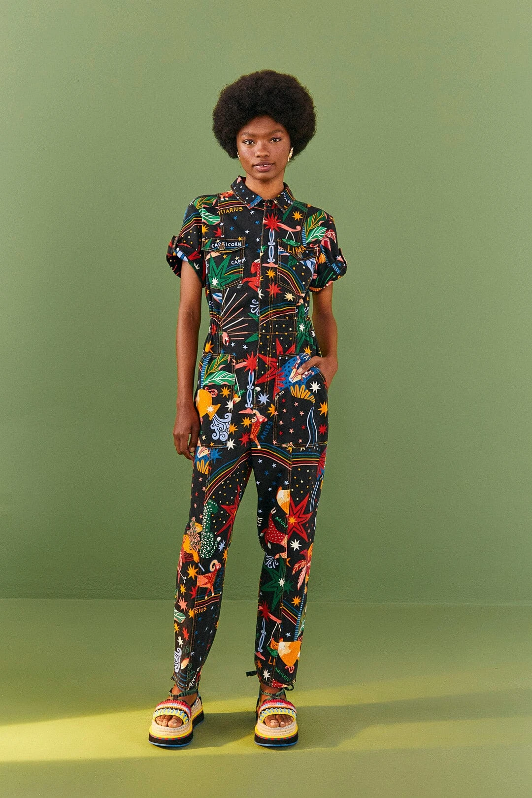 Farm Rio Zodiac Canvas Jumpsuit 1 Farm Rio Zodiac Canvas Jumpsuit