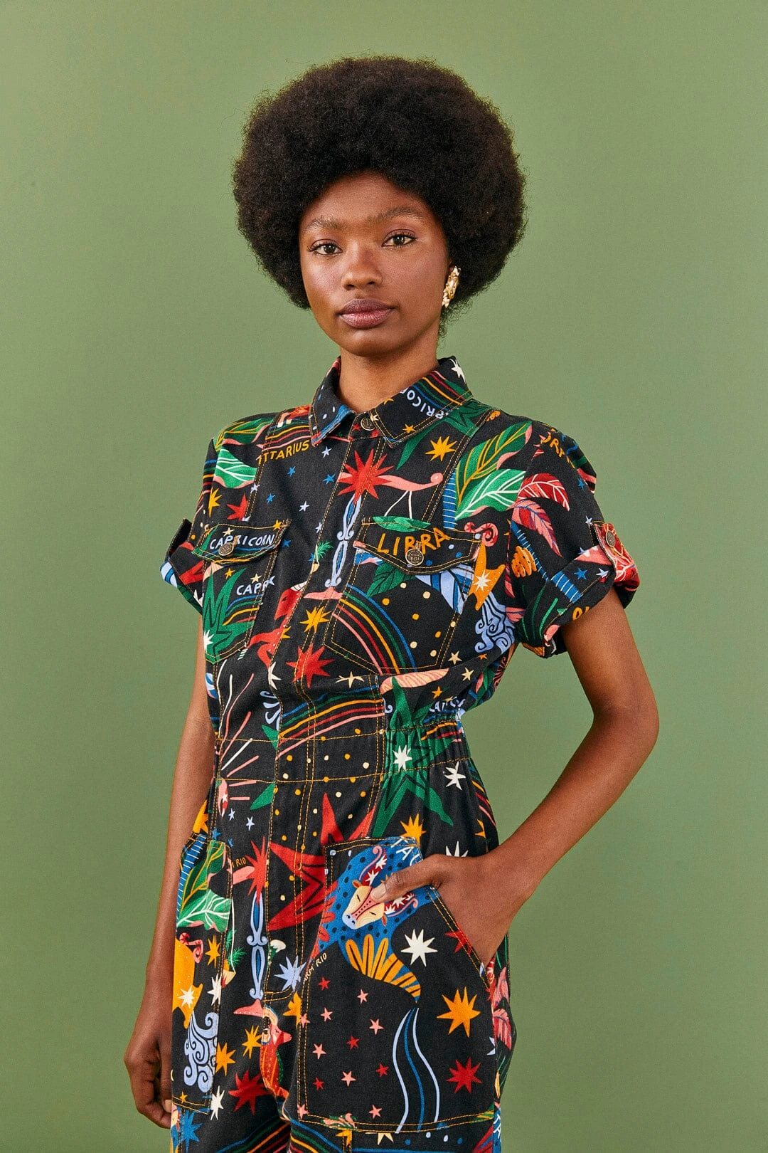 Farm Rio Zodiac Canvas Jumpsuit 2 Farm Rio Zodiac Canvas Jumpsuit - Image 2