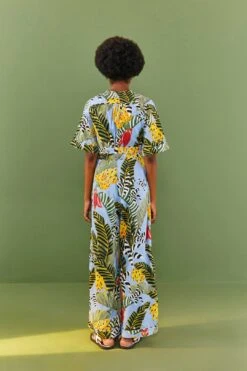 Farm Rio Blue Striped Bananas Jumpsuit -Colorful Wear Store 306261 03