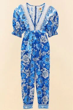 Farm Rio Blue Full Of Flowers Jumpsuit -Colorful Wear Store 306264 06