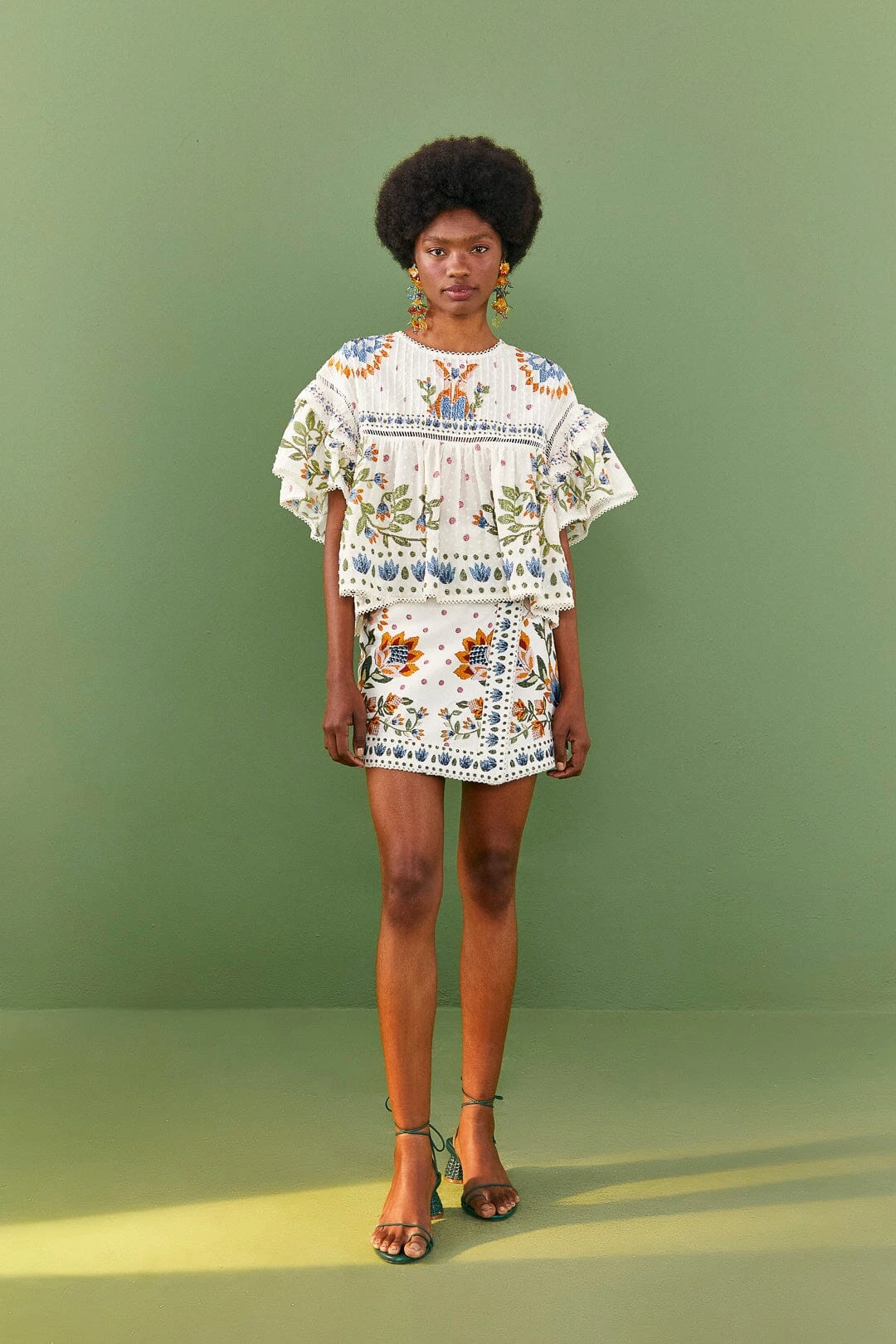 Farm Rio White Summer Garden Mini Skirt 2 Farm Rio White Summer Garden Mini Skirt - Image 2