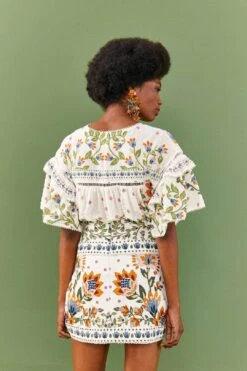 Farm Rio White Summer Garden Mini Skirt 7 Farm Rio White Summer Garden Mini Skirt -Colorful Wear Store 306268 03