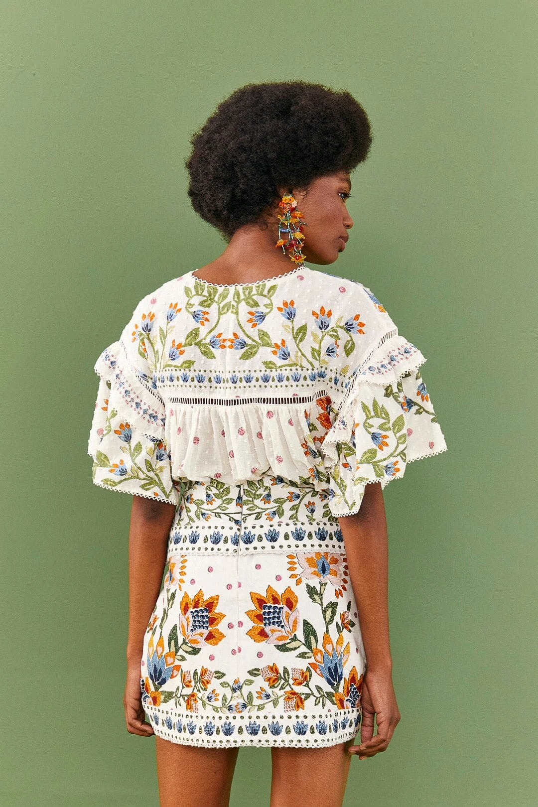 Farm Rio White Summer Garden Mini Skirt 3 Farm Rio White Summer Garden Mini Skirt - Image 3