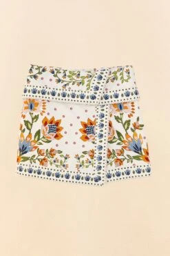 Farm Rio White Summer Garden Mini Skirt 9 Farm Rio White Summer Garden Mini Skirt -Colorful Wear Store 306268 06