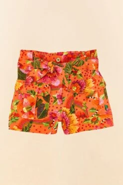 Farm Rio Orange Blooming Garden Shorts 9 Farm Rio Orange Blooming Garden Shorts -Colorful Wear Store 306270 06