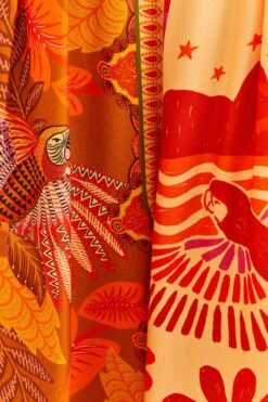 Farm Rio Forest Mixed Scarves Lenzing™ Ecovero™ Viscose Pants -Colorful Wear Store 306279 05