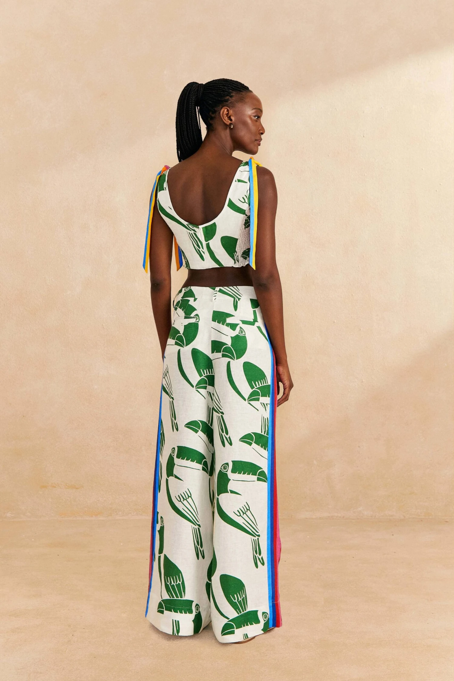 Farm Rio Off-White Rainbow Toucans Crop Top 4 Farm Rio Off-White Rainbow Toucans Crop Top - Image 4