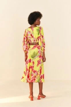 Farm Rio Lime Sweet JungleLenzing™ Ecovero™ Viscose Crop Top -Colorful Wear Store 306305 03