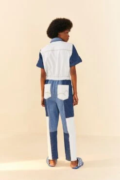 Farm Rio CUTWORK DENIM JUMPSUIT 8 Farm Rio CUTWORK DENIM JUMPSUIT -Colorful Wear Store 306308 03
