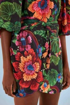 Farm Rio Black Blooming Garden Mini Skirt -Colorful Wear Store 306313 03