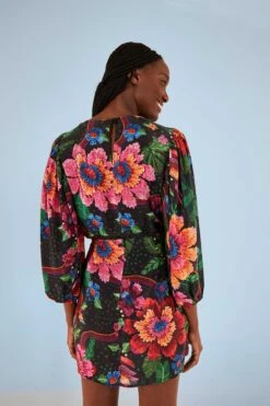 Farm Rio Black Blooming Garden Mini Skirt -Colorful Wear Store 306313 04