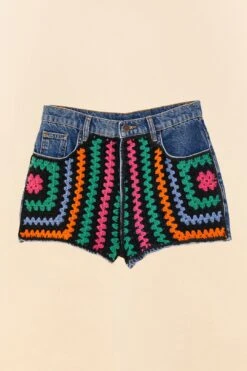 Farm Rio Crochet Denim Shorts 9 Farm Rio Crochet Denim Shorts -Colorful Wear Store 306315 06