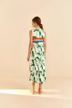 Farm Rio Off-White Rainbow Toucans Organic Cotton Maxi Dress -Colorful Wear Store 306321 04