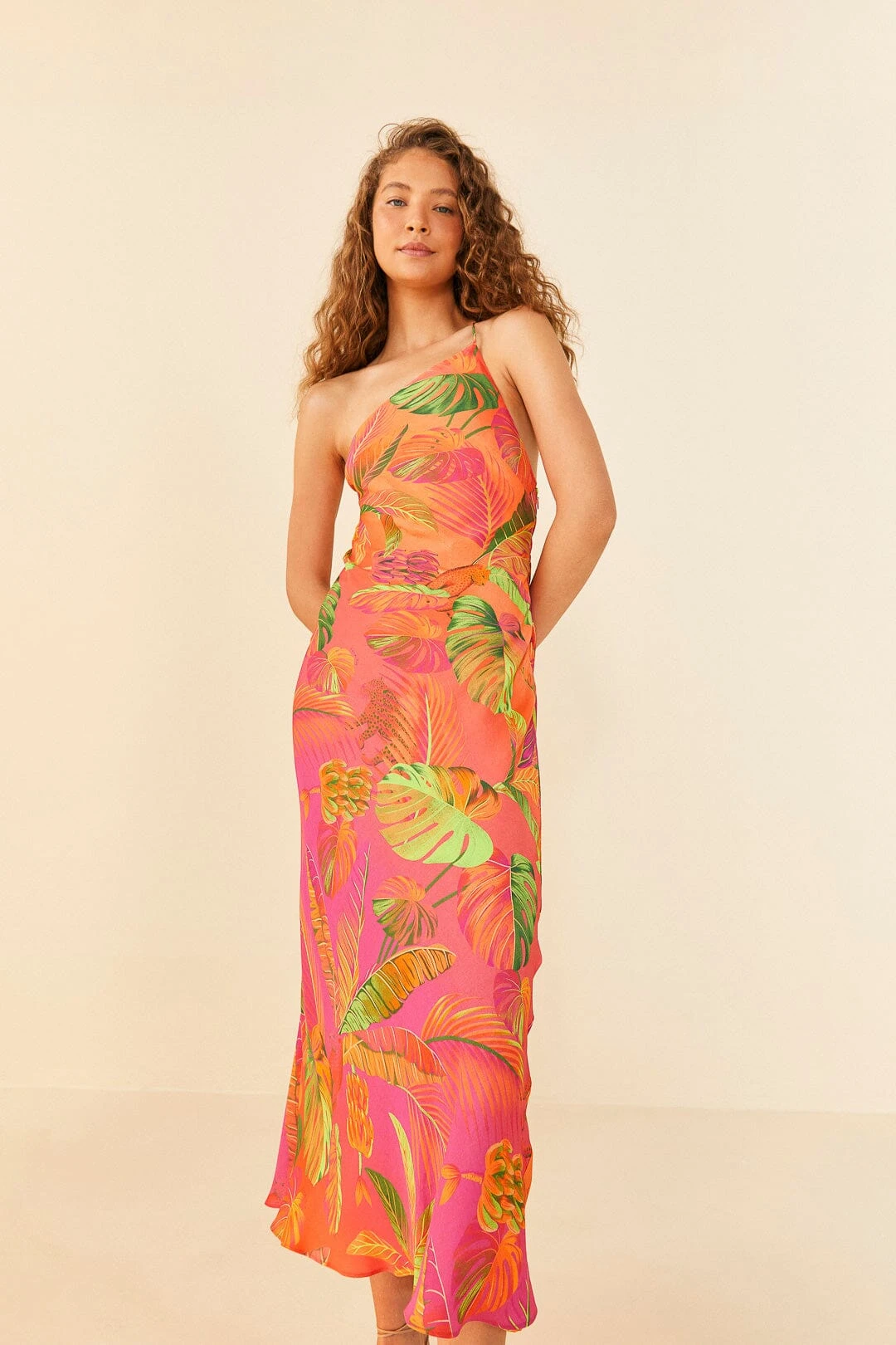 Orange Ombre Forest Lenzing™ Ecovero™ Viscose Midi Dress 1 Orange Ombre Forest Lenzing™ Ecovero™ Viscose Midi Dress