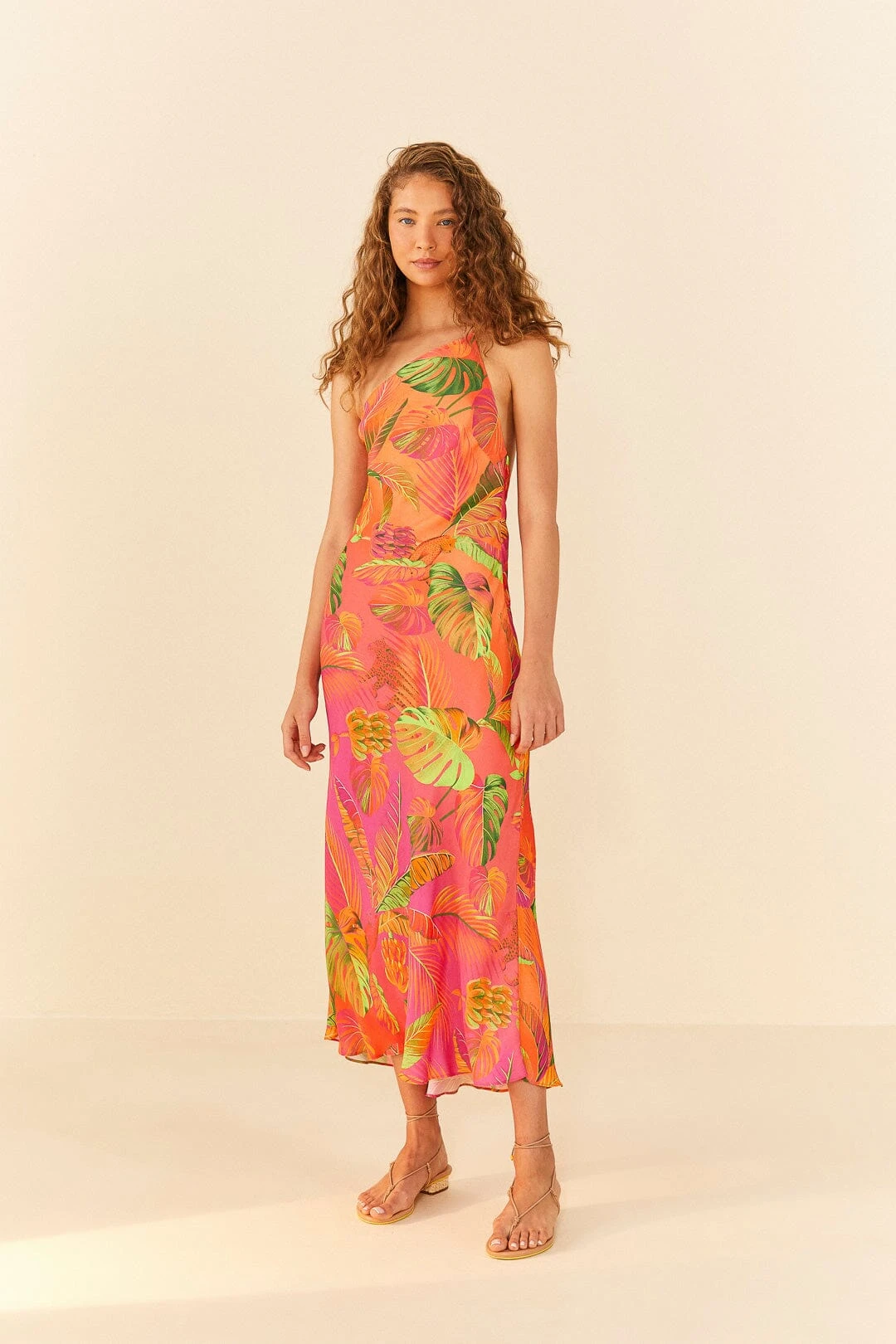 Orange Ombre Forest Lenzing™ Ecovero™ Viscose Midi Dress 2 Orange Ombre Forest Lenzing™ Ecovero™ Viscose Midi Dress - Image 2