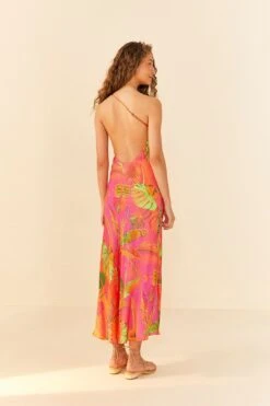 Orange Ombre Forest Lenzing™ Ecovero™ Viscose Midi Dress 8 Orange Ombre Forest Lenzing™ Ecovero™ Viscose Midi Dress -Colorful Wear Store 306325 04