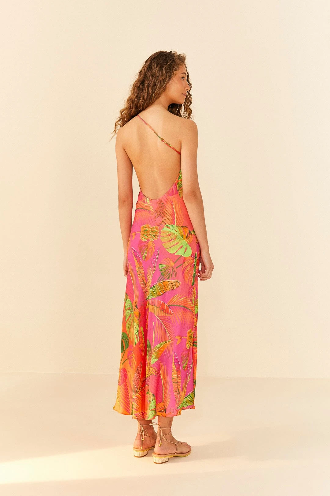 Orange Ombre Forest Lenzing™ Ecovero™ Viscose Midi Dress 4 Orange Ombre Forest Lenzing™ Ecovero™ Viscose Midi Dress - Image 4